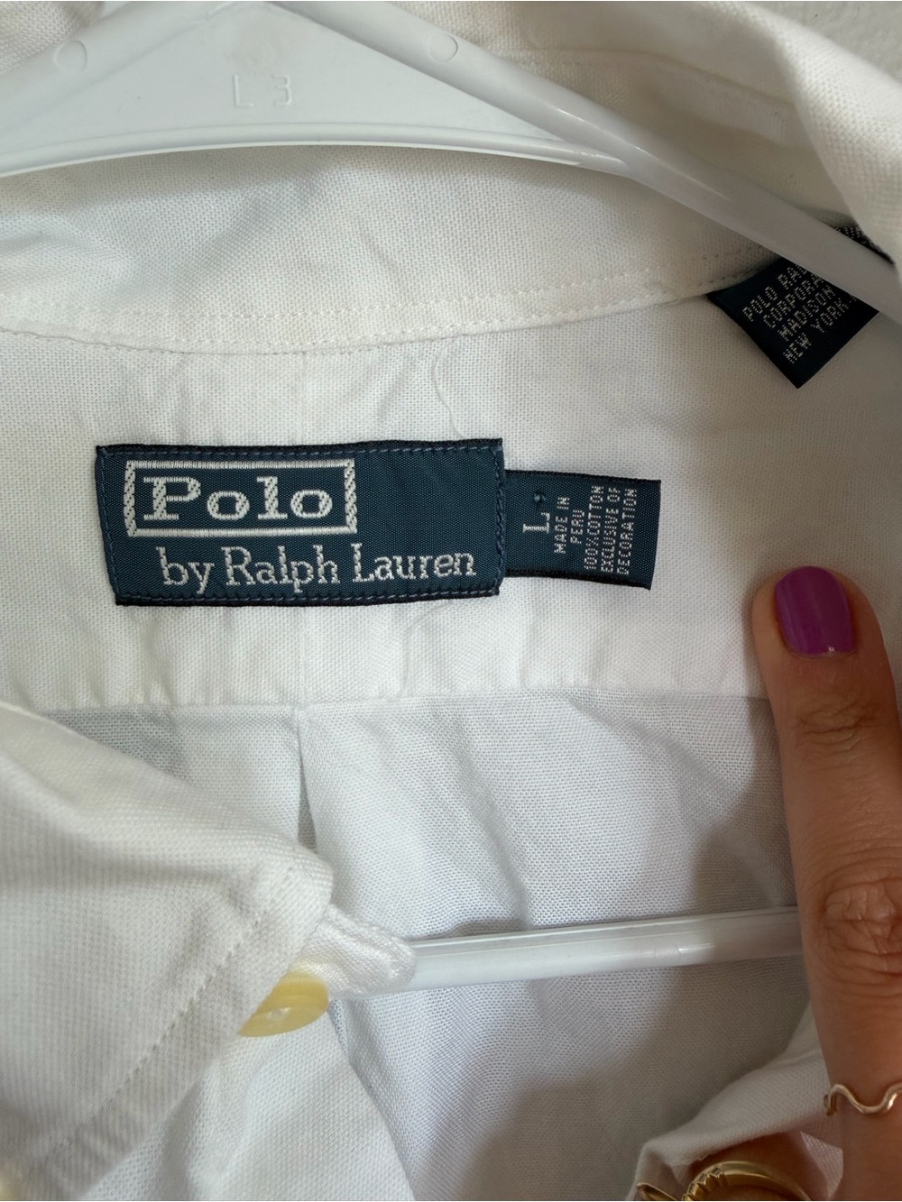 Polo Ralph Lauren Button Down Shirt Navy Pony Logo L Cotton - Picture 3 of 5